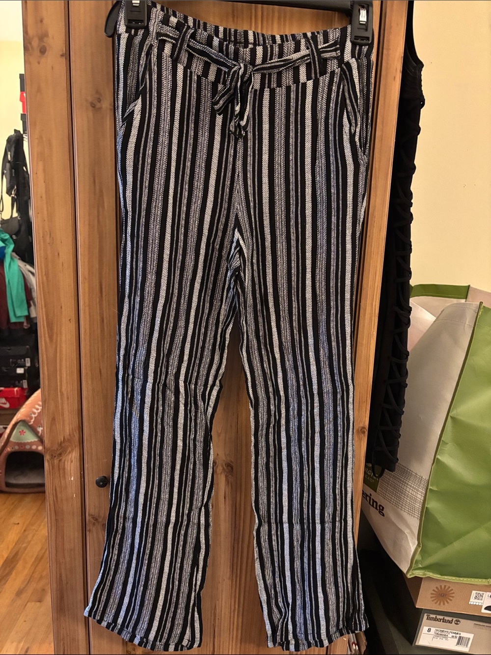 Full Tilt Black and White Striped Wide Leg Pants